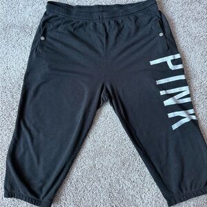 PINK Victoria's Secret Black Crop Capri
